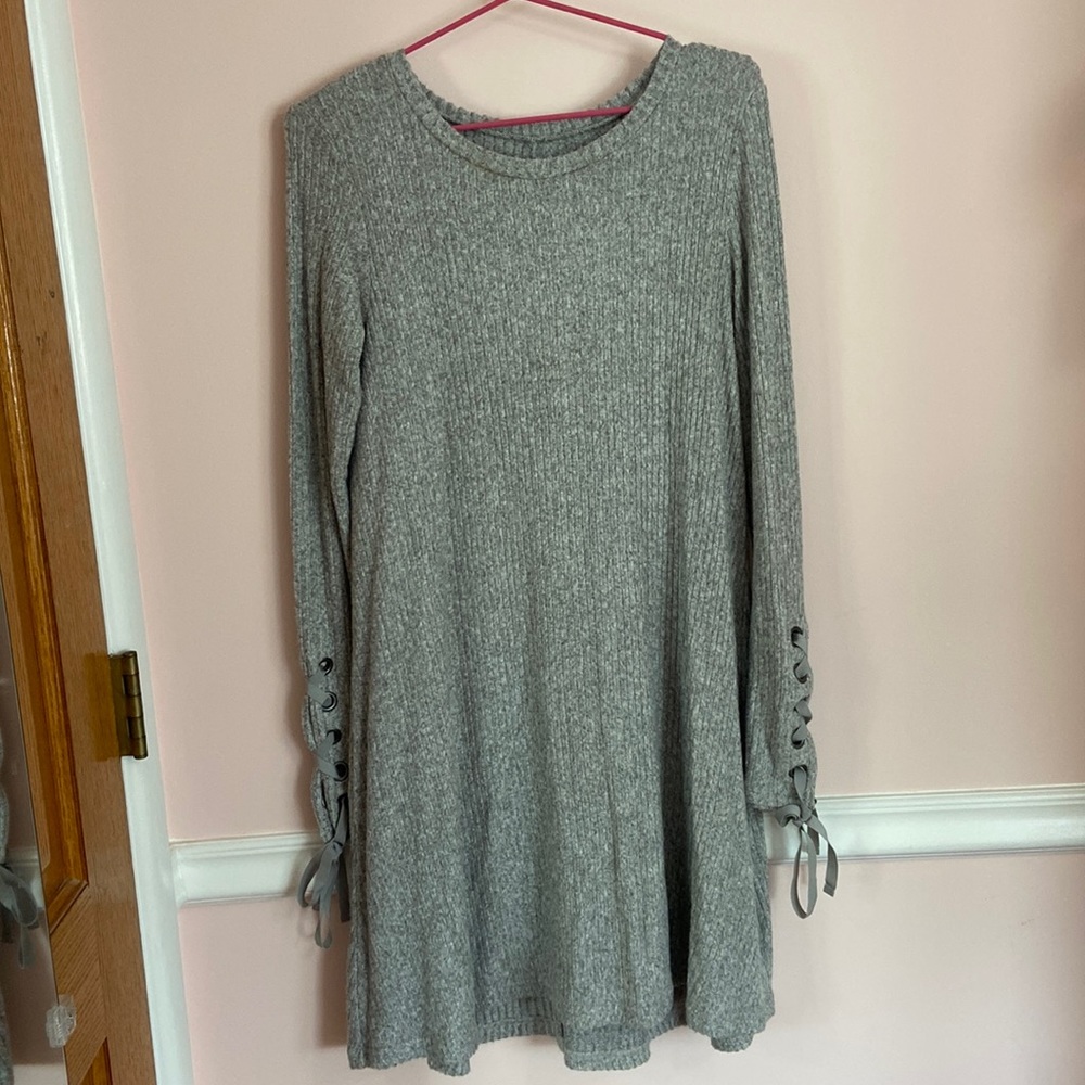 American Eagle | Soft and Sexy Plush Gray Long Sleeve Dress
